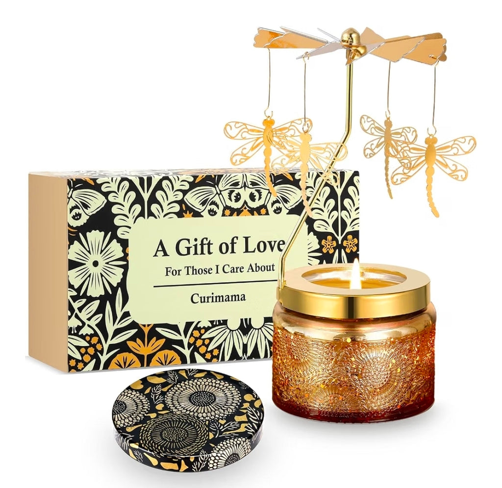 Rotating candle (rose, butterfly, dragonfly)