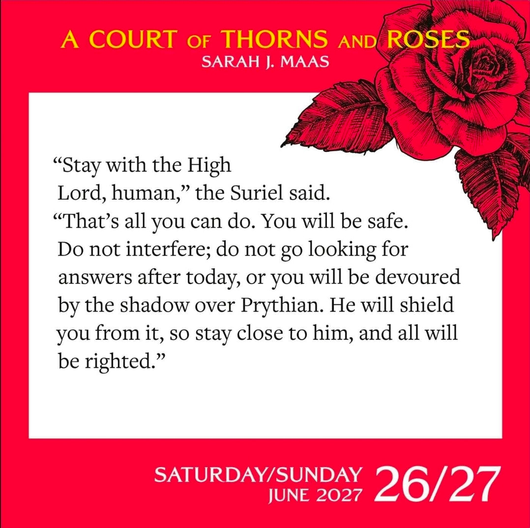 2027 calendar 📅 A Court of Thorns and Roses 🌹