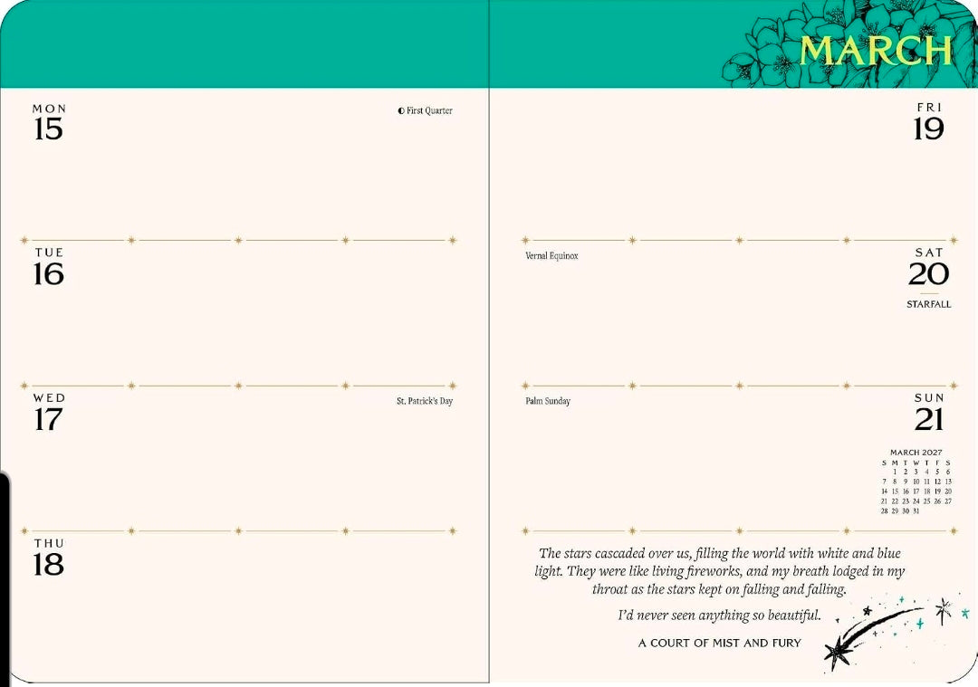 A Court of Thorns and Roses 2027 Monthly/Weekly Planner Calendar