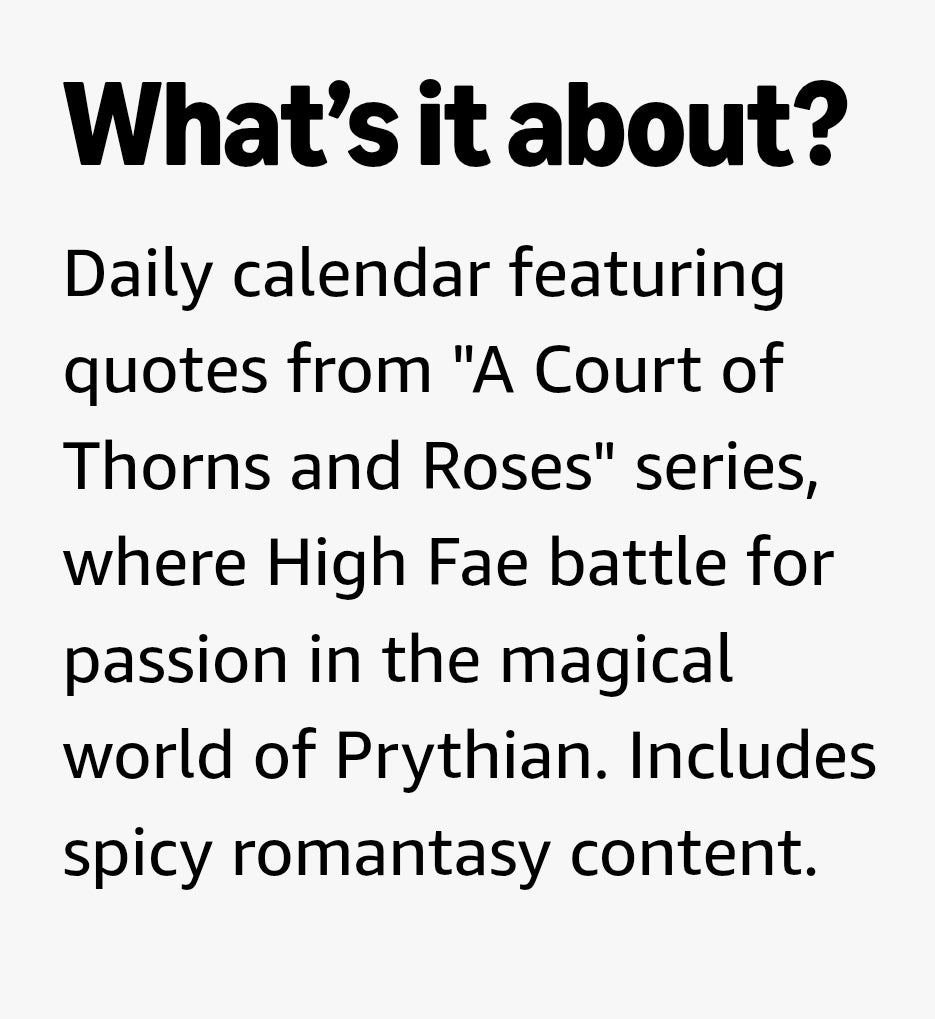 2027 calendar 📅 A Court of Thorns and Roses 🌹