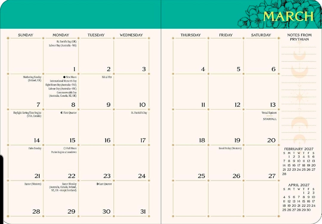 A Court of Thorns and Roses 2027 Monthly/Weekly Planner Calendar