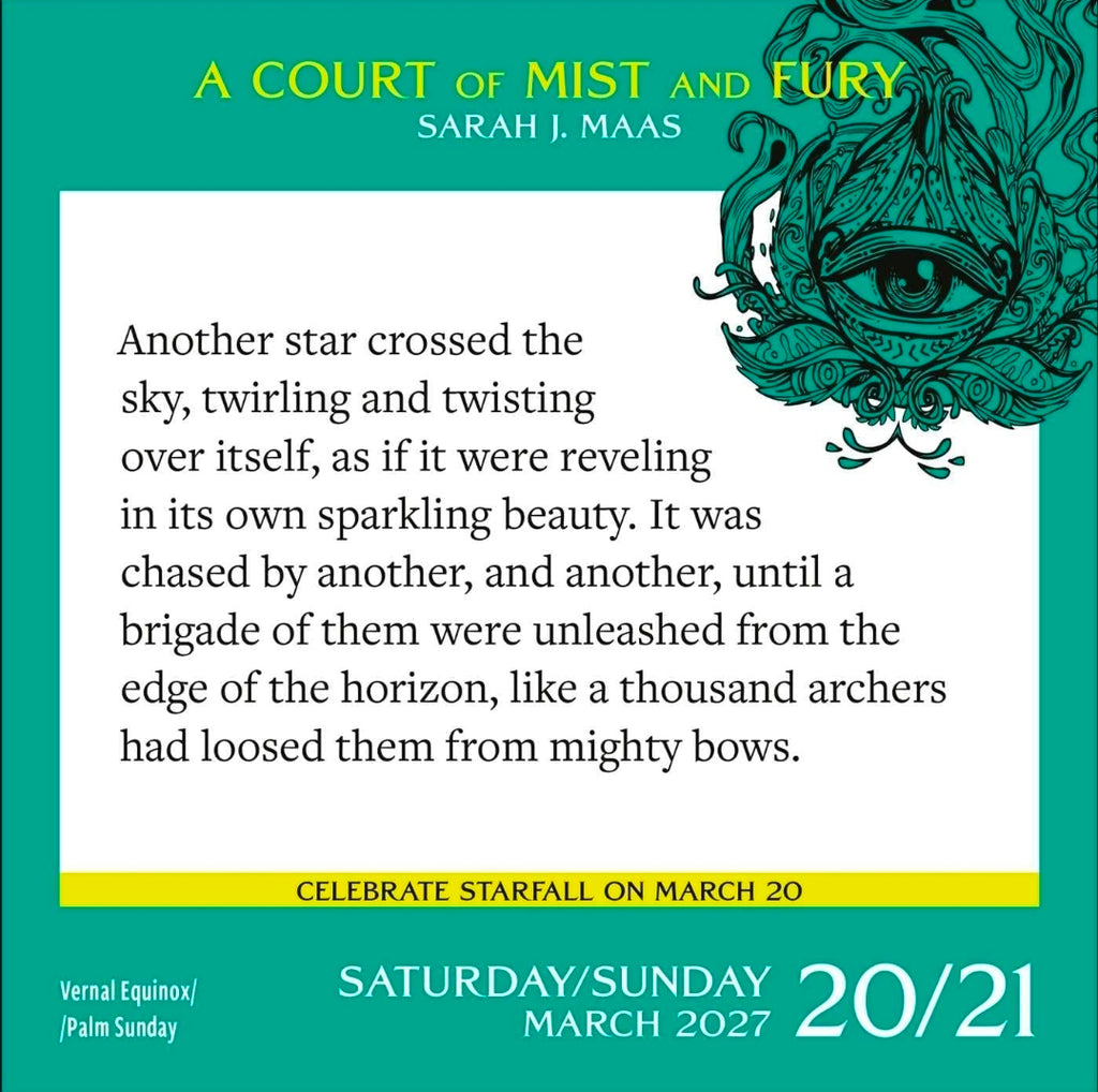 2027 calendar 📅 A Court of Thorns and Roses 🌹