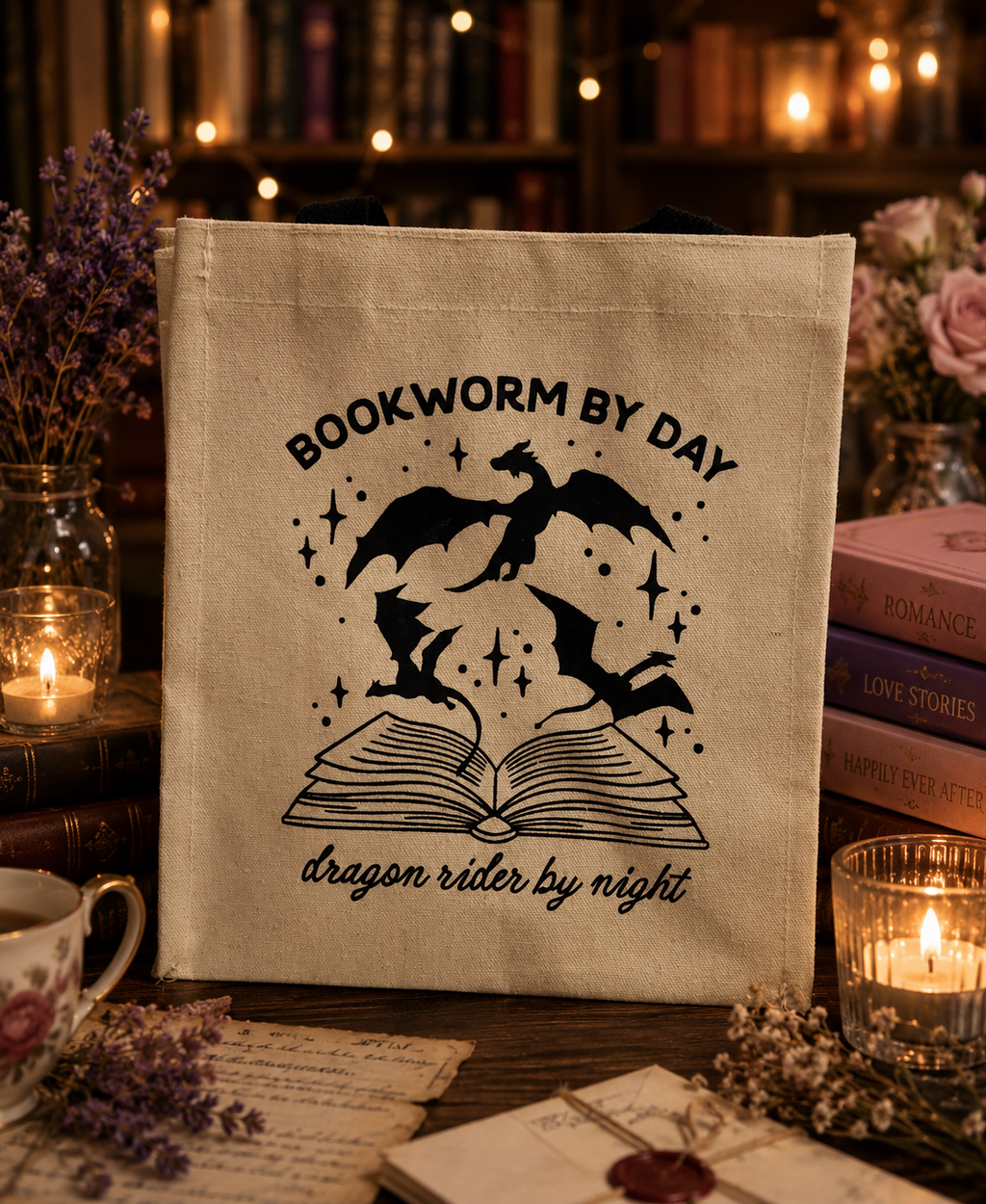 Dragon rider - small tote bag